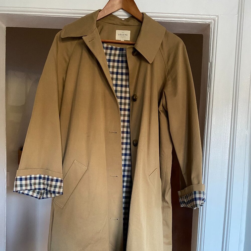 Sezane Clyde Trench Coat in Camel Size 4